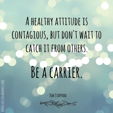 A healthy attitude is contagious quote, from MeredithTested.wordpress.com