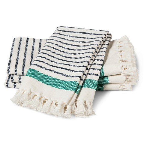 Striped cute reusable cloth napkins for dinner parties, picnics, events #zerowaste #ecofriendly