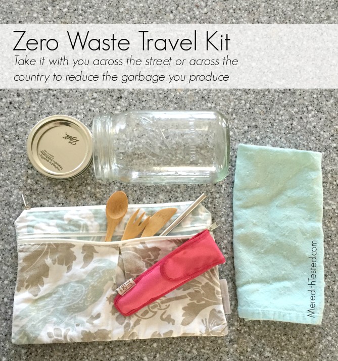 Taking a trip while attempting zero waste? Check out my zero waste travel tips. -- MeredithTested.com