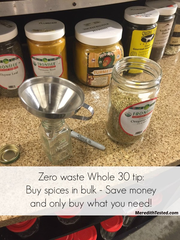Have you ever purchased spices in the bulk section? Great tips for college students completing a Whole 30 or eating a paleo diet. Completing a Whole 30 while reducing trash and food waste? Yes, it's possible! Meredith shares her 10 tips for a "Zero Waste" Whole 30 on MeredithTested.com